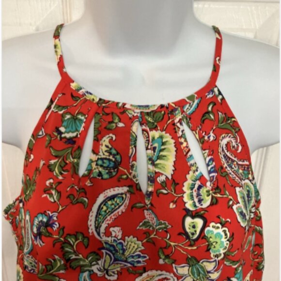 Papermoon Ladies Small Halter Style Keyhole Neck polyester Multicolor Blouse - Picture 6 of 12